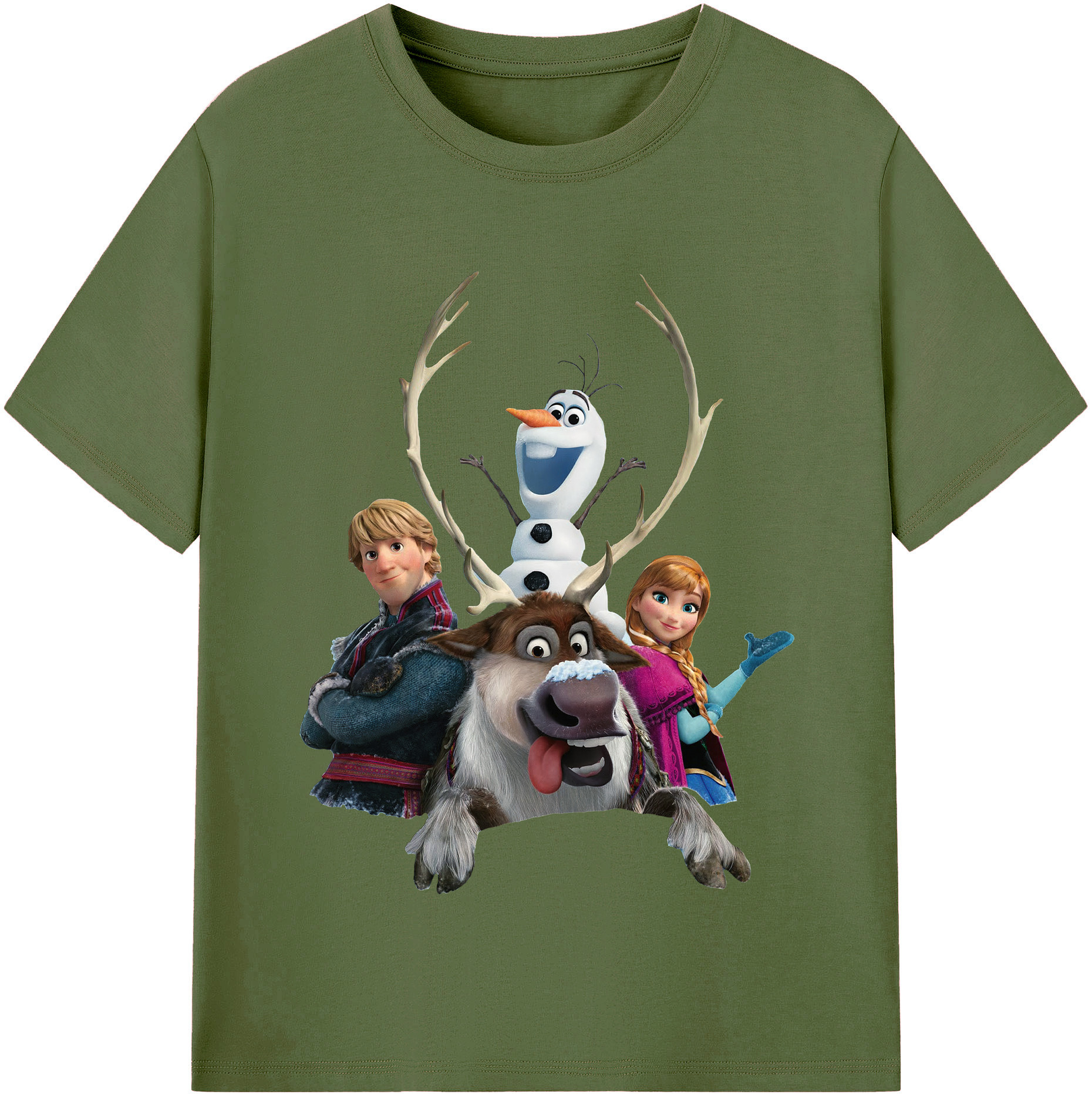 （画像用） アナと雪の女王 アンナ エルサ Frozen Anna Elsa 綿100％半袖Tシャツ（フロントプリント）